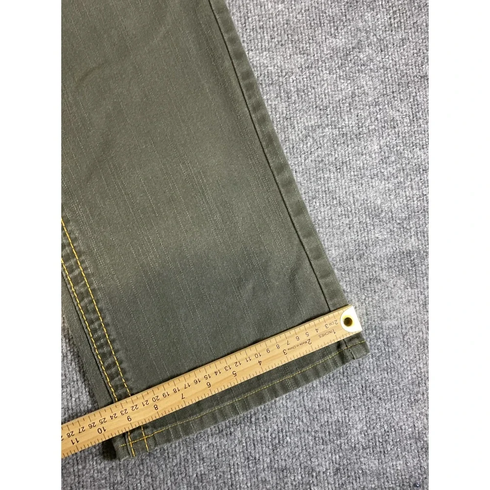 True Religion USA Made Jeans Mens 42x28 Olive Green Straight Denim Pants Y2K